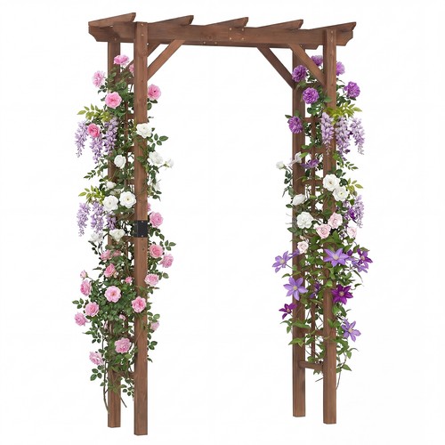 Garden arch wooden arbor - 7-ft,