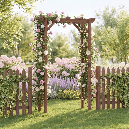 Garden arch wooden - wooden, arbor