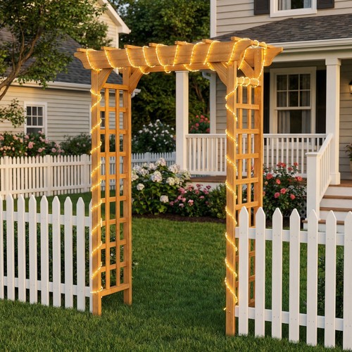 Solid wood garden arbor - solid,