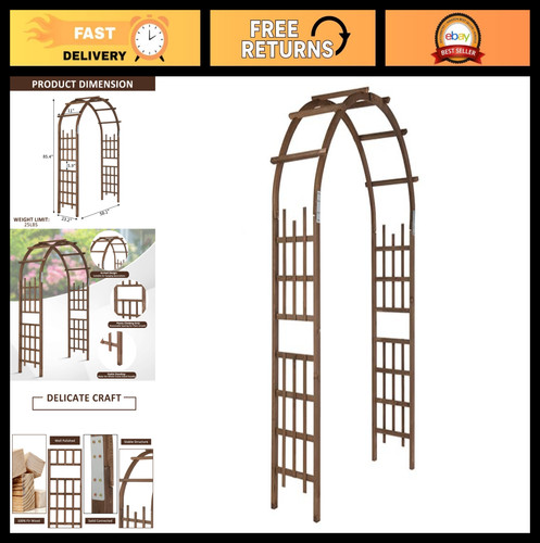 7ft brown wooden arbor arch - arbor,