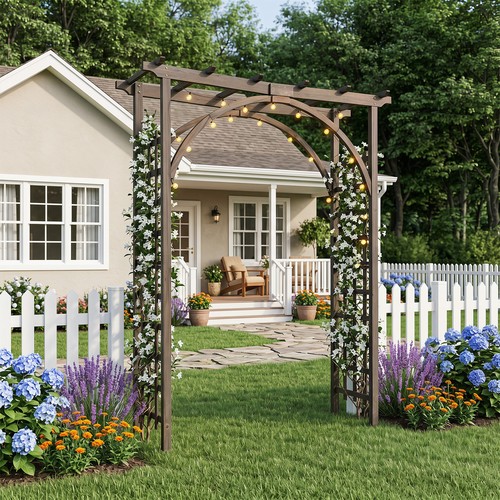 Flat top garden arch trellis - flat,