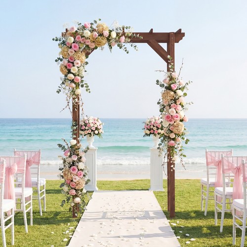 Garden arch wooden arbor - garden,