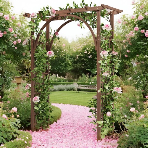 Wooden garden arch plant - garden,