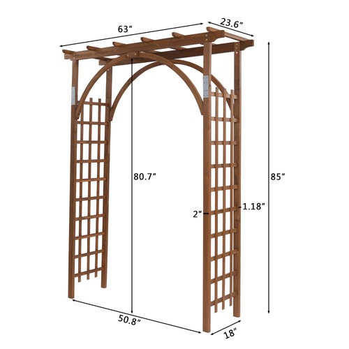 Dark brown garden arch - brown,